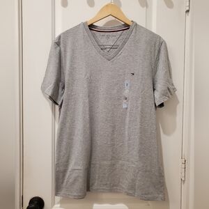 Tommy Hilfiger Men's Grey V-Neck T-Shirt